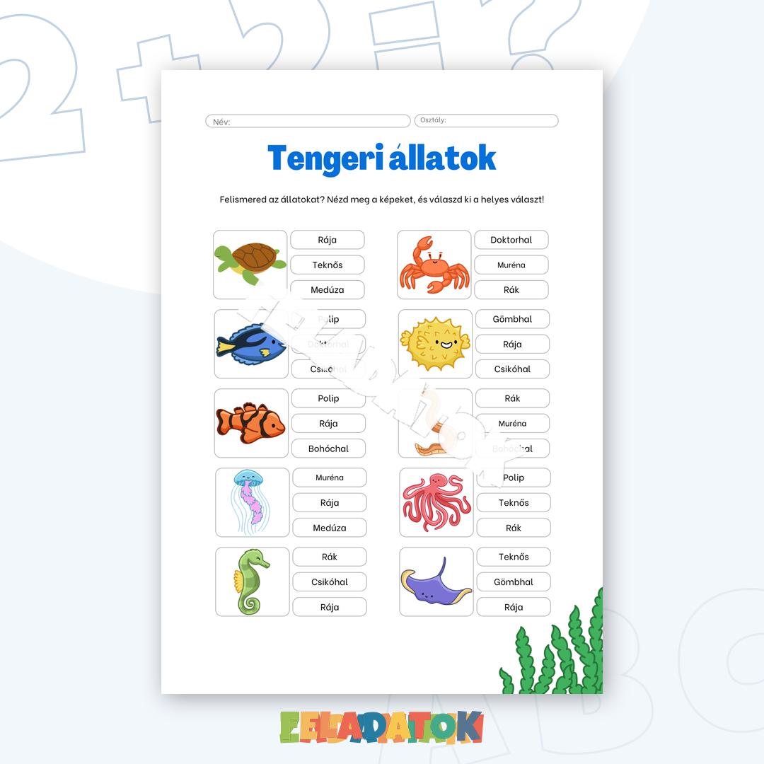 Tengeri-allatok-feladatlap-2